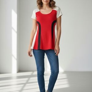Stylish Red and Black Women's Top